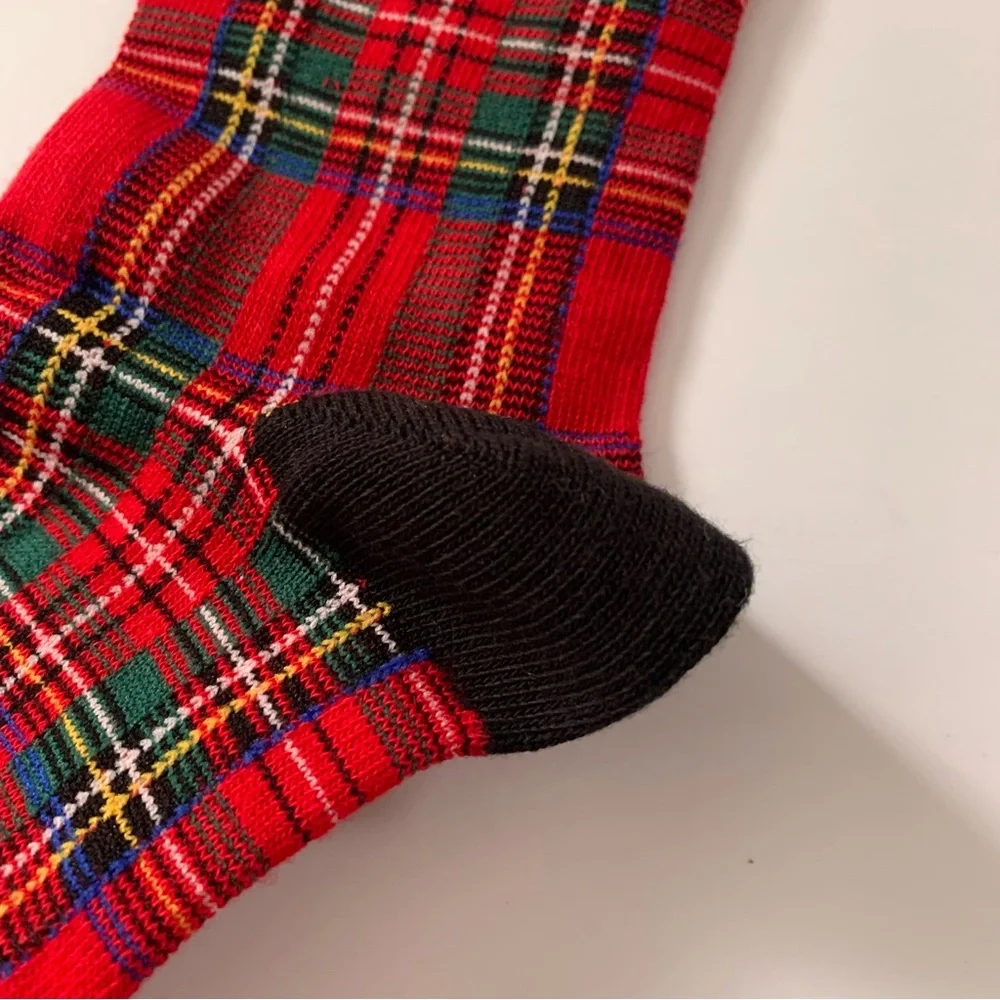 New Ralph Lauren Red plaid long socks